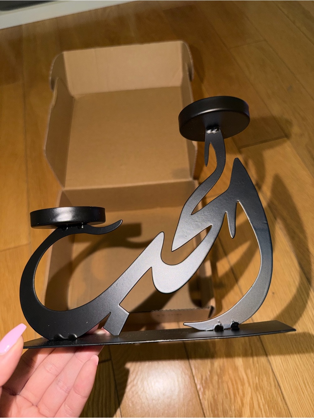 BRAND NEW Arabic “love” Black Candle Holder